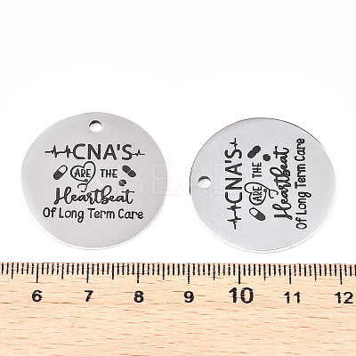 Non-Tarnish 201 Stainless Steel Pendants STAS-T064-38P-4-1