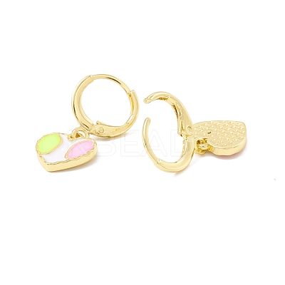 Enamel Heart Dangle Leverback Earrings EJEW-F282-11G-1