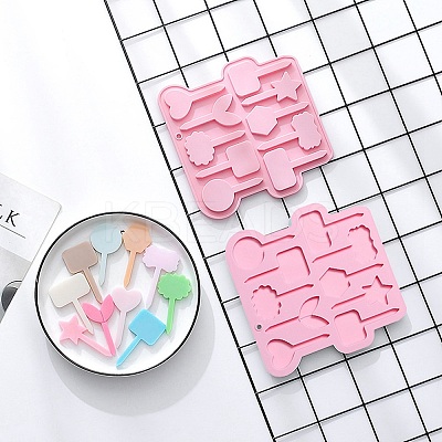 2Pcs DIY Cake Topper Food Grade Silicone Molds DIY-CJ0002-14-1