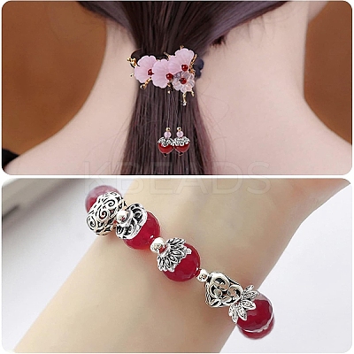 150Pcs 15 Styles Tibetan Style Alloy Flower Bead Caps FIND-YW0007-29-1
