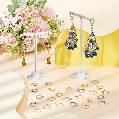 120Pcs 2 Style 304 Stainless Steel Leverback Earring Findings STAS-NB0001-54-1