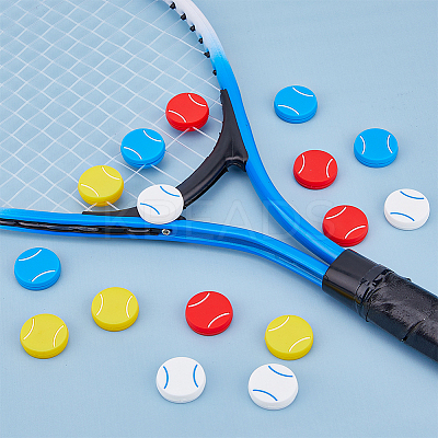 16Pcs 4 Colors Silicone Tennis Racquet Dampener AJEW-FH0004-59-1