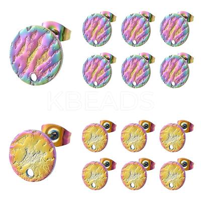 40Pcs 2 Style Ion Plating(IP) 304 Stainless Steel Stud Earring Findings STAS-LS0001-50MC-1