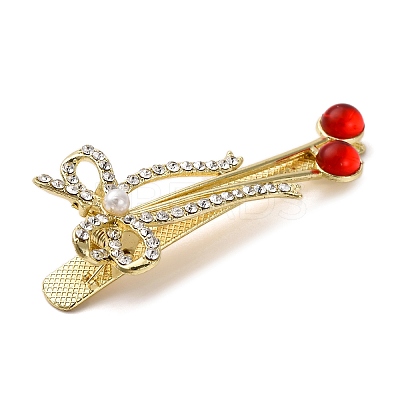 Cherry Golden Alloy Alligator Hair Clips PHAR-K006-04A-G-1