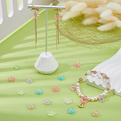 500Pcs UV Plating Acrylic Bead Caps PACR-DC0001-06-1