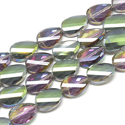 Electroplate Glass Beads Strands EGLA-S161-M-1