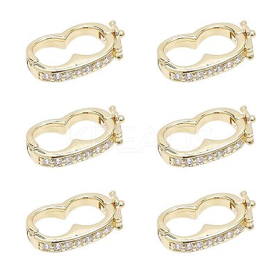 6Pcs Brass Peanut Enhancer Clasps KK-CA0002-01G-1