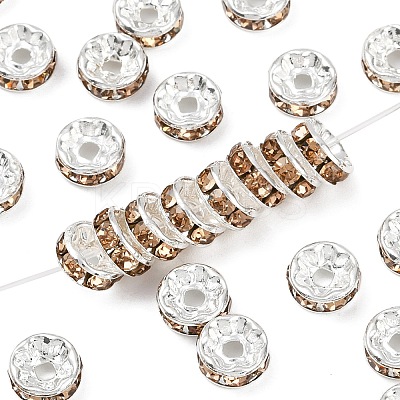 Brass Grade A Rhinestone Spacer Beads RB-A014-Z8mm-14S-1