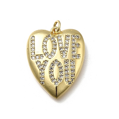 Brass Micro Pave Cubic Zirconia Pendants KK-C090-44G-01-1