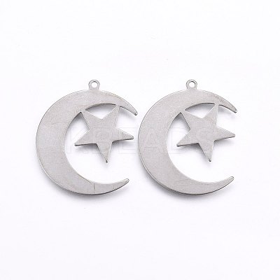 Non-Tarnish 201 Stainless Steel Pendants X-STAS-E438-60P-1