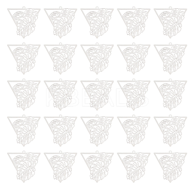 40Pcs 201 Stainless Steel Filigree Pendants STAS-UN0042-12-1