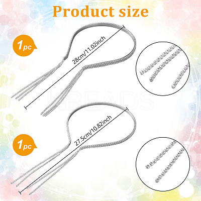 2Pcs 2 Styles Iron and Rhinestones Hair Bands OHAR-HY0001-05-1
