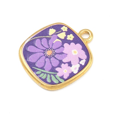 Printed 304 Stainless Steel Pendants STAS-P419-05G-01-1
