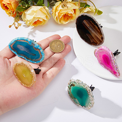 5Pcs Natural Agate Car Air Vent Clips HJEW-DC00112-1