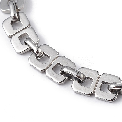 Non-Tarnish 304 Stainless Steel Oval & Rectangle Link Chain Bracelet for Men Women BJEW-G669-24P-1