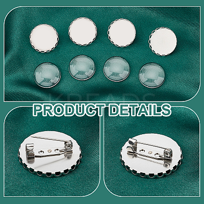 DIY Blank Dome 304 Stainless Steel Brooch Making Kit DIY-UN0056-15-1