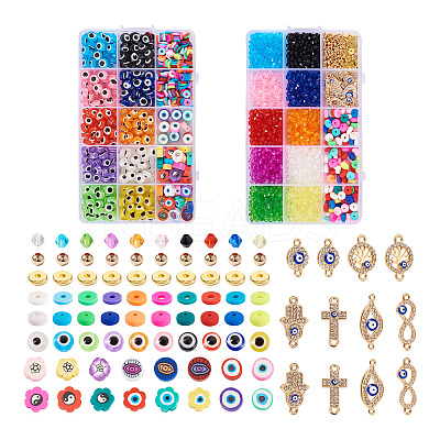 DIY Evil Eye Jewelry Making Finding Kit DIY-TA0003-71-1