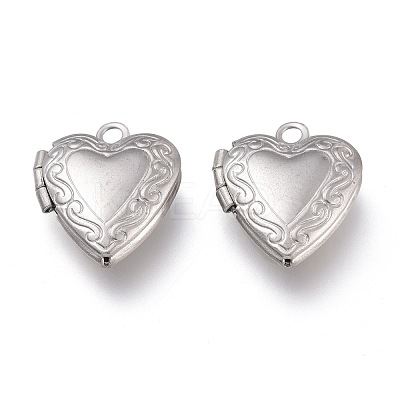 Non-Tarnish 316 Stainless Steel Locket Pendants STAS-Z010-03B-1