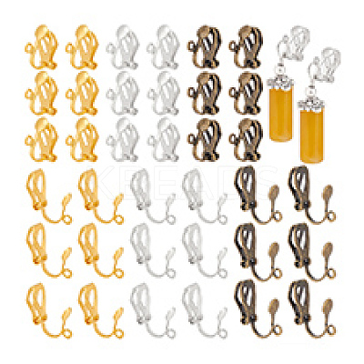 100Pcs Brass Clip-on Earring Findings FIND-PH0002-55A-1