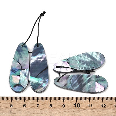 2Pcs Natural Black Lip Shell Pendants FIND-Z079-01E-1