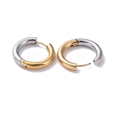 Two Tone 304 Stainless Steel Hinged Hoop Earrings for Women X-EJEW-A073-01D-1