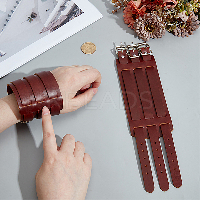 Punk Rock Style Leather Bracelets BJEW-WH0816-013A-1