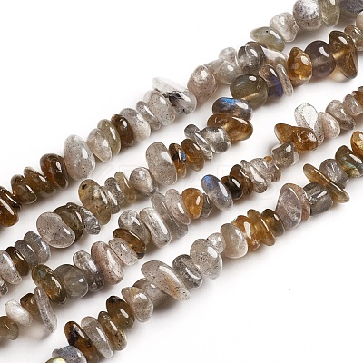Natural Labradorite Chips Beads Strands G-D0002-A06-1