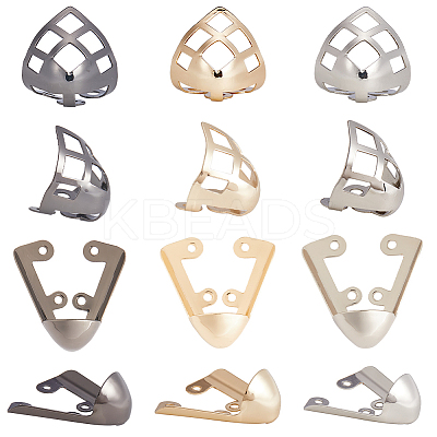12Pcs 6 Styles Iron & Alloy Toe Cap Covers FIND-GF0005-12-1
