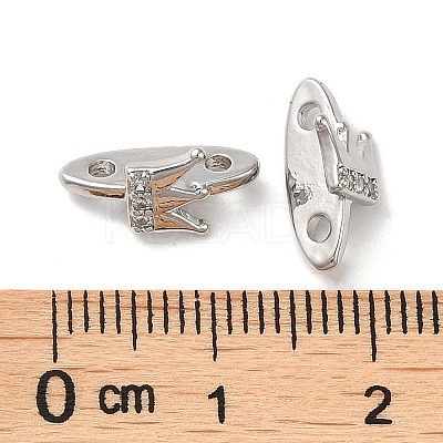 Brass Micro Pave Clear Cubic Zirconia Slide Charms KK-P239-20P-1