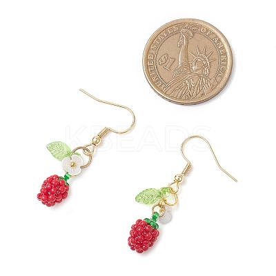Handmade Glass Seed Beads Apple Dangle Earrings EJEW-MZ00575-05-1
