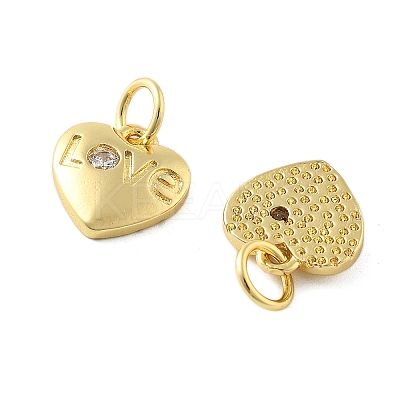 Brass Micro Pave Cubic Zirconia Pendants KK-C092-24E-G-1