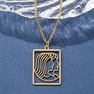 304 Stainless Steel Necklace NJEW-D330-01G-03-1