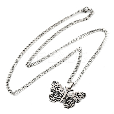 Punk Style 201 Stainless Steel Pendant Necklaces LS-NJEW-C066-06P-1