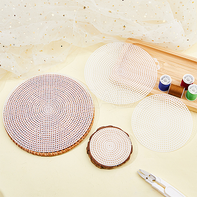 40Pcs 4 Style Plastic Mesh Canvas Sheets DIY-DC0002-54-1
