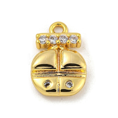 Brass Micro Pave Clear Cubic Zirconia Pendants LS-KK-O008-01A-G-1