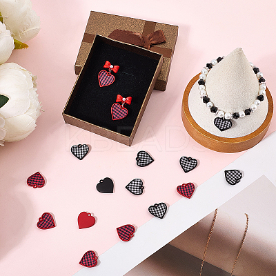 16Pcs 2 Colors Spary Painted Alloy Polyester Pendants FIND-SC0016-84-1