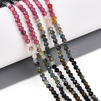 Gradient Color Natural Multicolor Tourmaline Beads Strands G-T141-68B-1