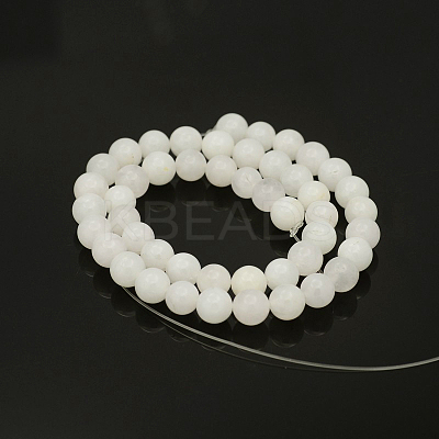 Natural Round White Jade Bead Strands G-P070-01-6mm-1
