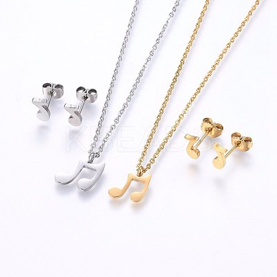 304 Stainless Steel Jewelry Sets SJEW-O090-13-1