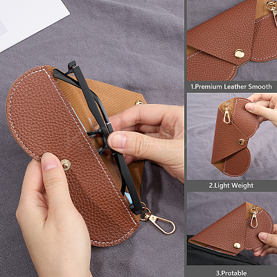 1Pc PU Leather Eyeglass Cases AJEW-CN0003-23B-1