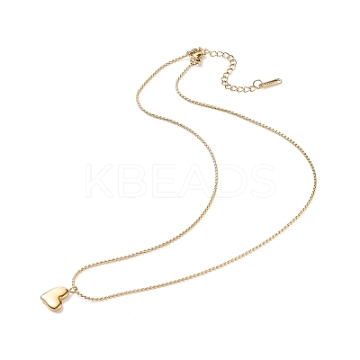 Heart Pendant Necklace with Twist Rope Chains NJEW-G074-45G-1