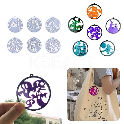 Halloween Witch/Pumpkin/Ghost DIY Food Grade Silicone Pendant Molds SIMO-PW0017-21A-1