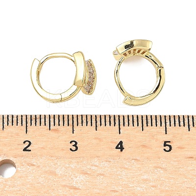 Brass Micro Pave Clear Cubic Zirconia Hoop Earrings EJEW-D323-02G-1
