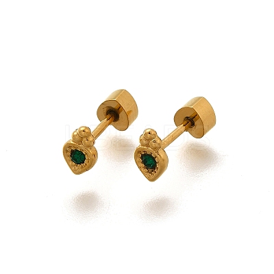 Ion Plating(IP) 304 Stainless Steel Carrot Stud Earrings EJEW-A118-20G-01-1