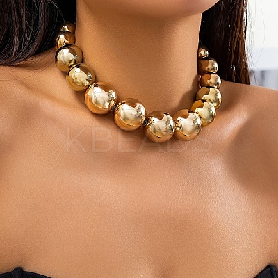CCB Plastic Round Graduated Beaded Necklaces for Women FS-WG1351C-01-1