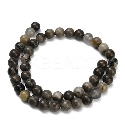 Natural Volcanic Agate Beads Strands G-G305-A01-8mm-1