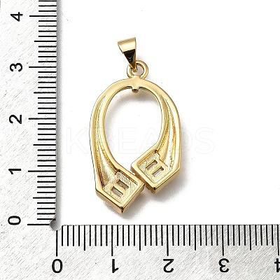 Brass Micro Pave Cubic Zirconia Pendants KK-C090-22G-1