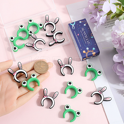 116Pcs 2 Styles Rabbit/Frog Food Grade Silicone Focal Beads SIL-SC0002-34-1