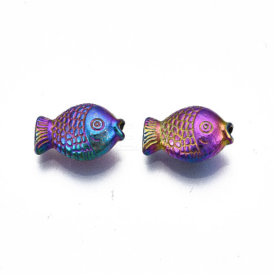 Rack Plating Rainbow Color Alloy Beads PALLOY-S180-331-1