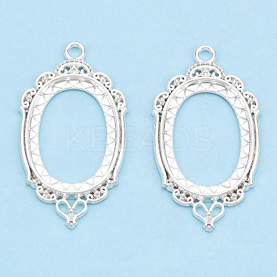 Zinc Alloy Link Cabochon Settings PALLOY-WH0001-35S-1
